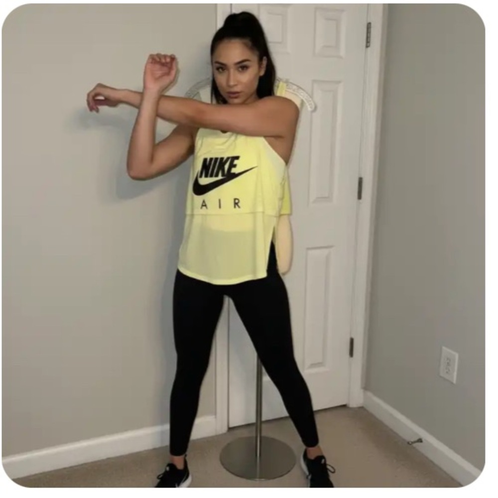 Nike Yellow Graphic Sleeveless Tank Top